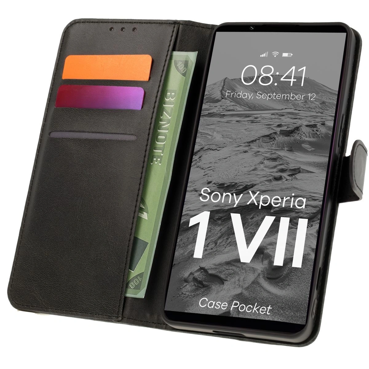 Etui z klapką Bizon Case Pocket do Xperia 1 VII czarne