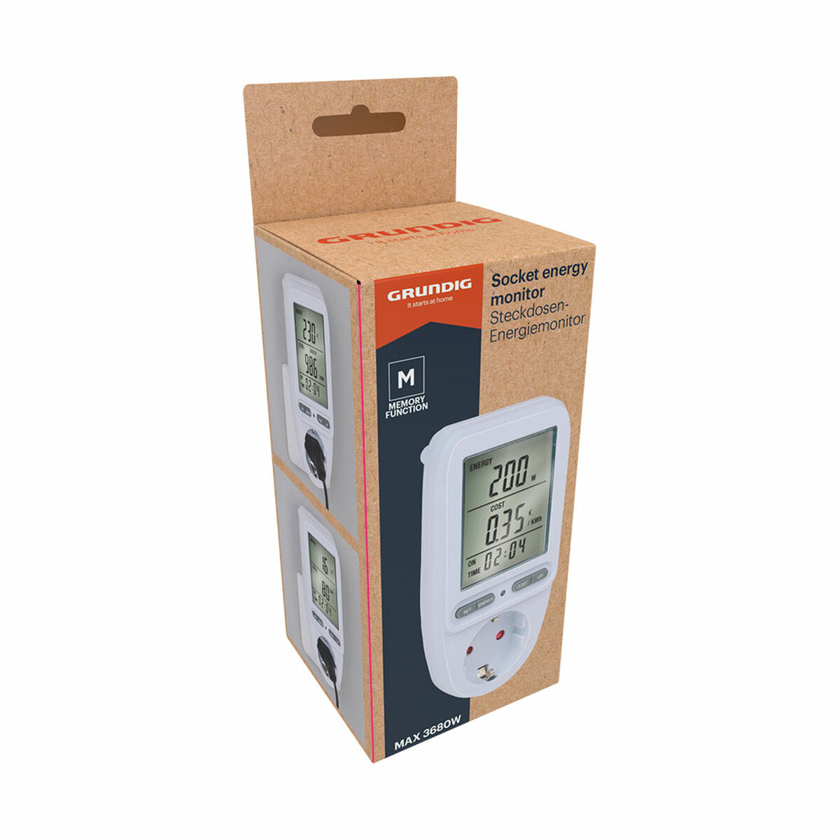 Plug with electricity consumption monitor Grundig 16 A