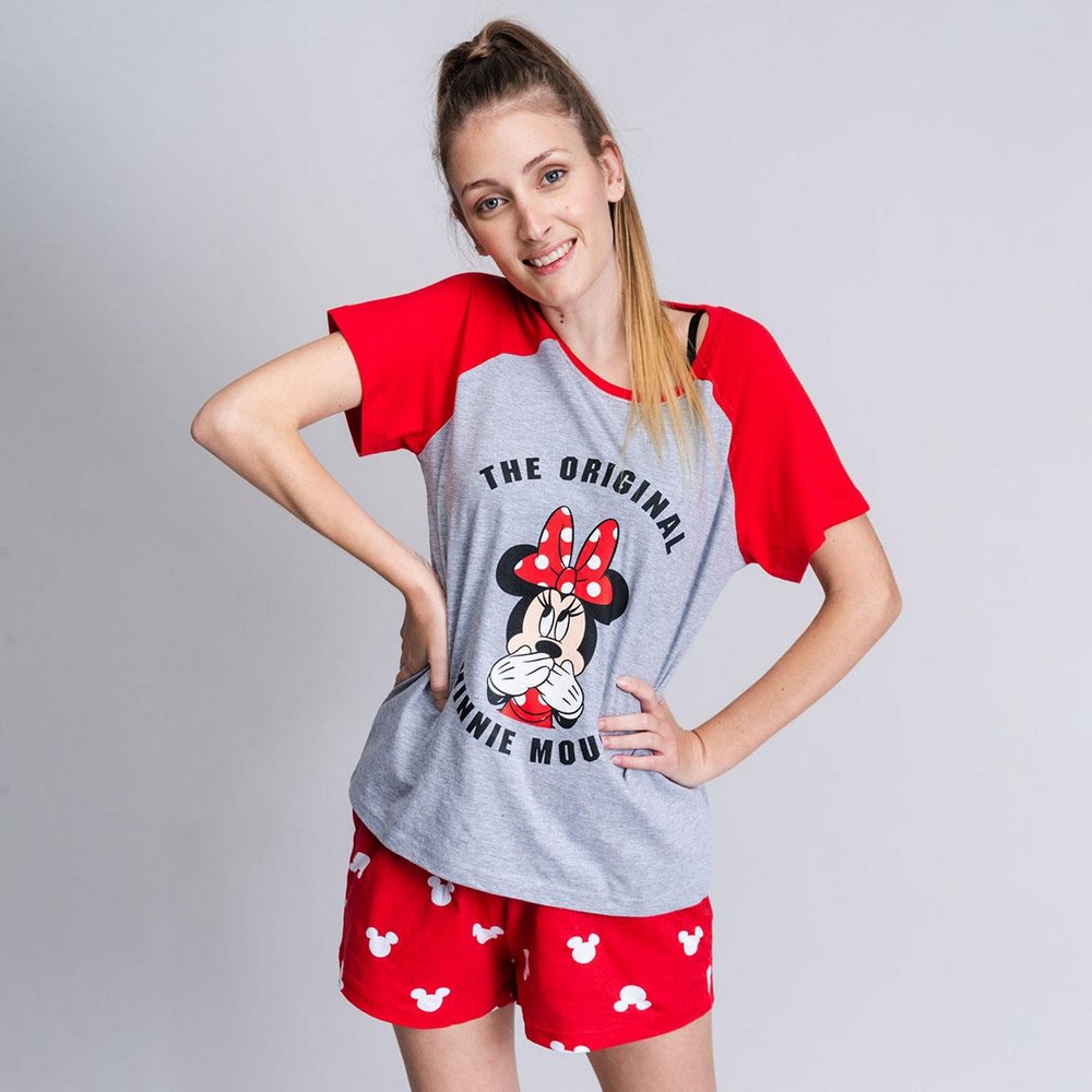 Summer Pyjama Minnie Mouse Lady Red Grey