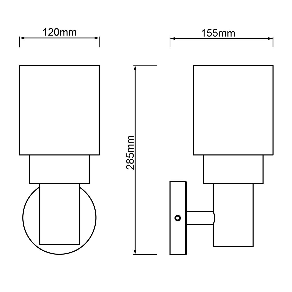 Wall Light Brilliant 8 W Black Anthracite Metal