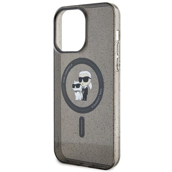 Karl Lagerfeld KLHMP15XHGKCNOK Apple iPhone 15 Pro Max hardcase Karl&Choupette Glitter MagSafe black