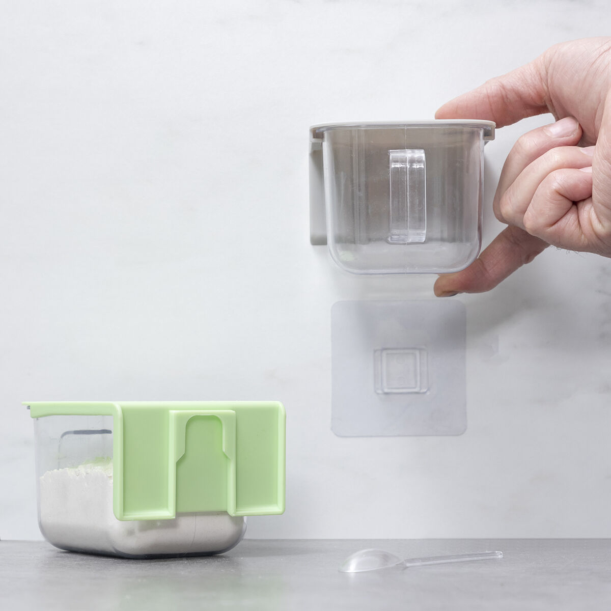 Removable Adhesive Kitchen Containers Handstore InnovaGoods Pack of 2 units Removable Adhesive Kitchen Containers Handstore InnovaGoods Pack of 2 units