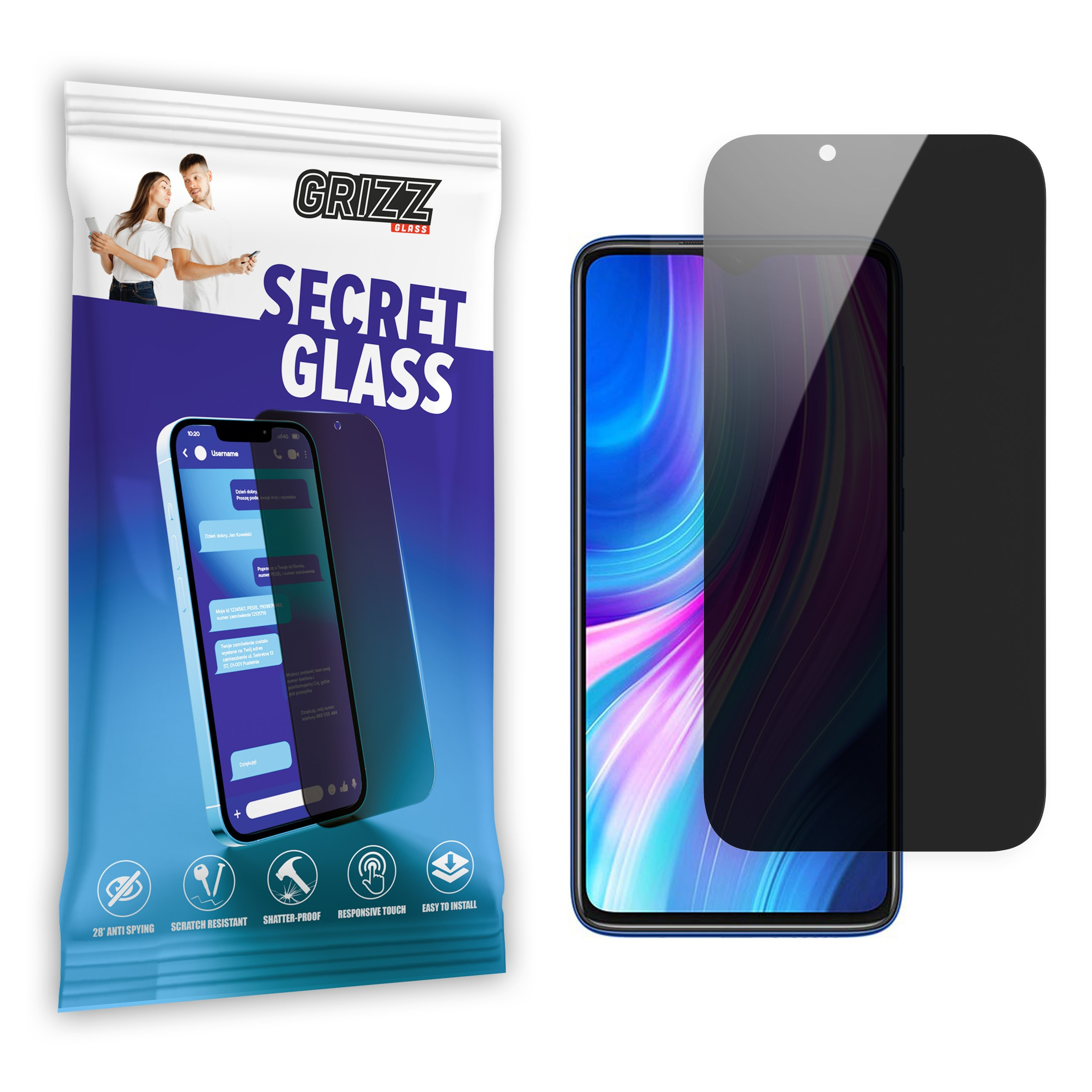 GrizzGlass SecretGlass Xiaomi Redmi Note 8 Pro