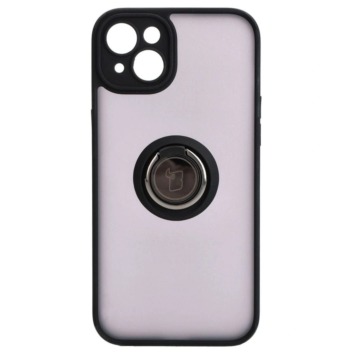 Bizon Case Hybrid Ring Apple iPhone 15 Plus smoky with a black frame