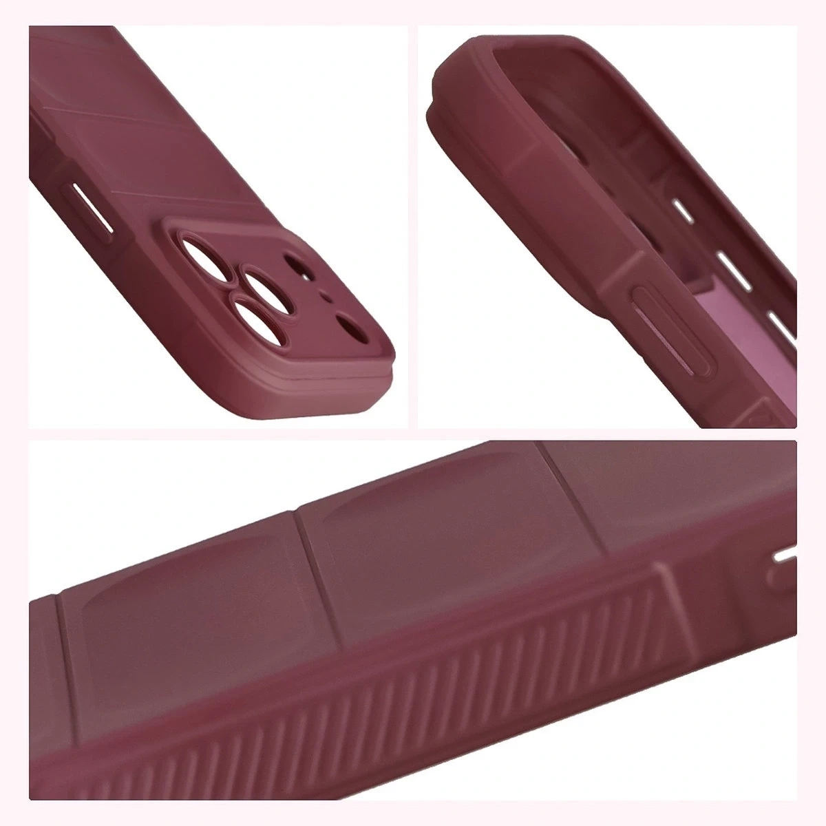 Pancerne etui Bizon Case Tur do Apple iPhone 17 Pro Max burgundowe