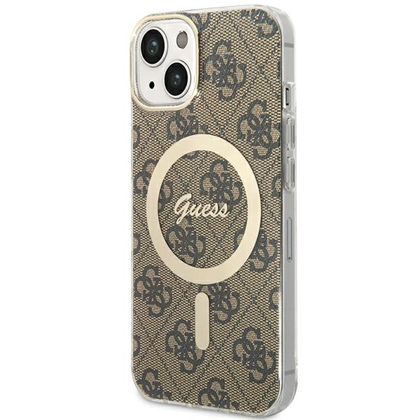 Guess GUHMP13MH4STW Apple iPhone 13 / 14 / 15 hardcase 4G MagSafe brown