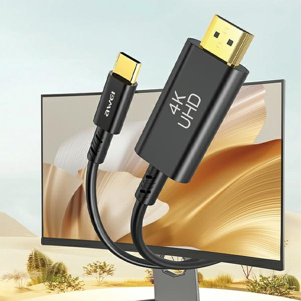 AWEI CL-212T cable USB-C / HDMI 4K@30HZ black