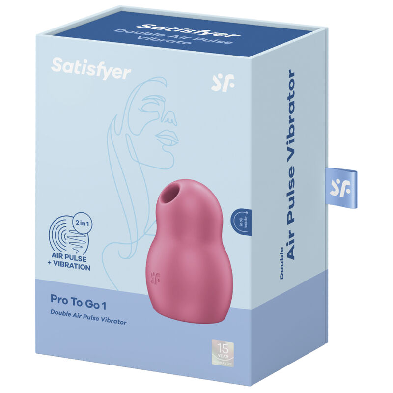 SATISFYER PRO TO GO 1 DOUBLE AIR PULSE STIMULATOR & VIBRATOR - RED