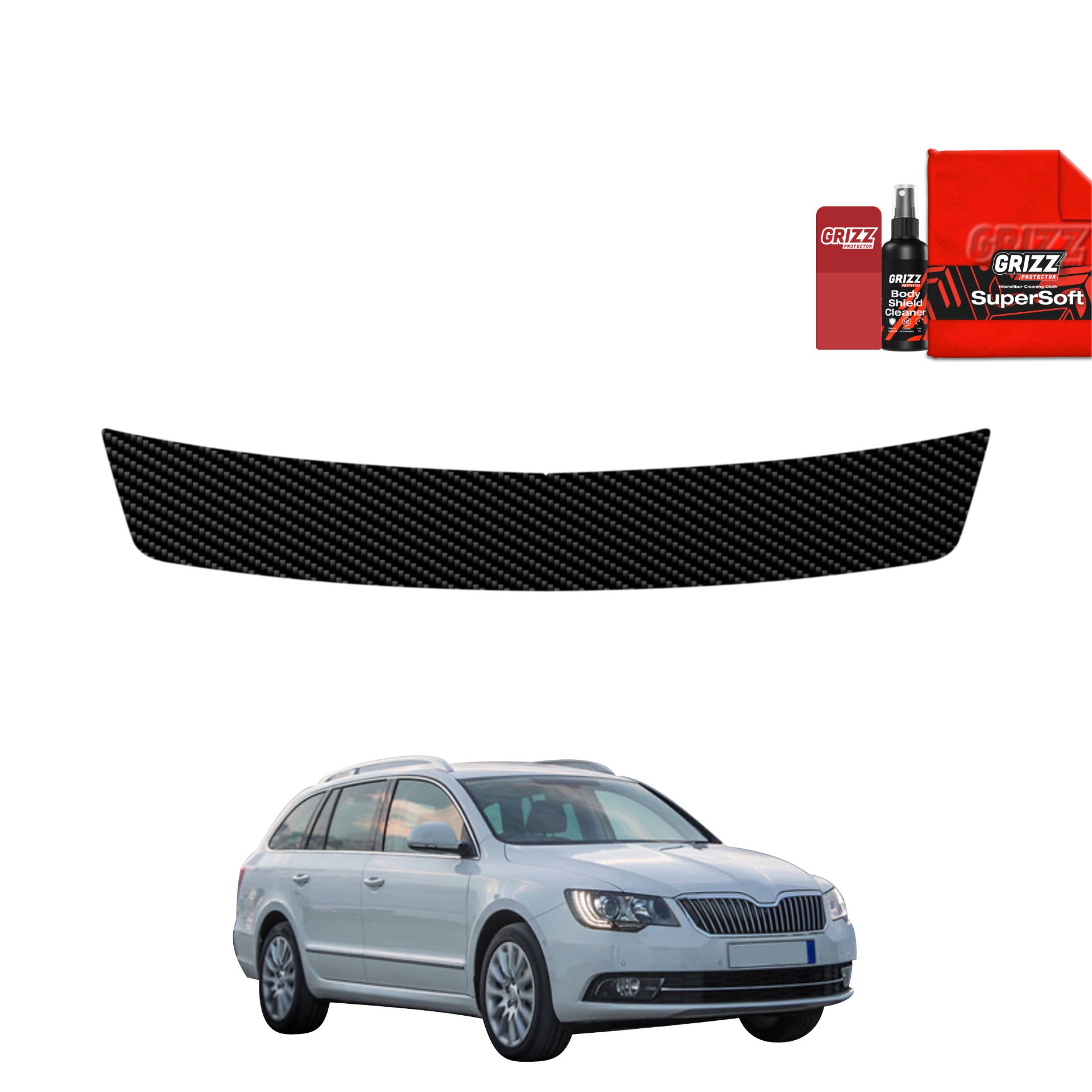 Folia na próg bagażnika GrizzGlass BodyShield Carbon do Skoda Superb 2 Kombi Facelifting (2013-2015)