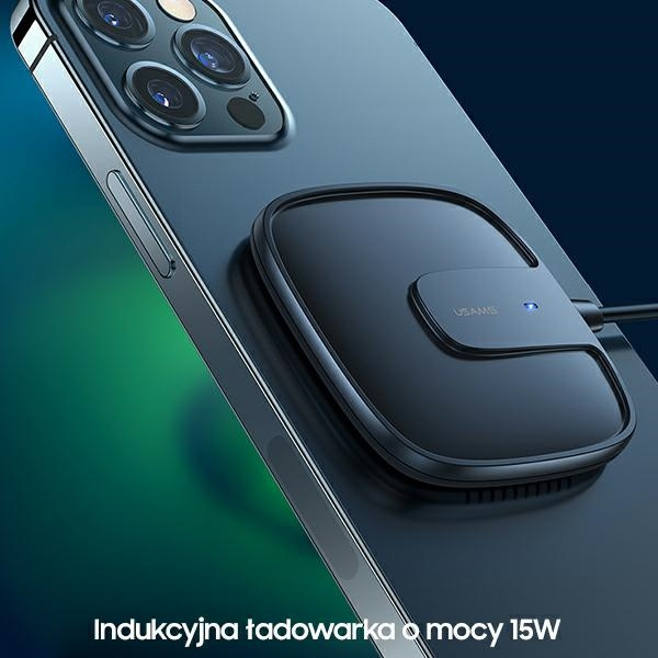 USAMS Wireless Charger US-CD159 magnetic W1 15W Extra-thin Apple iPhone 12 series black CD159DZ01