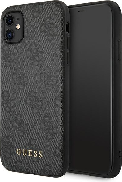 Guess GUHCN61G4GFGR Apple iPhone 11 grey hard case 4G Metal Gold Logo