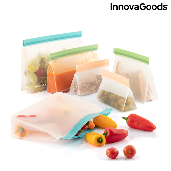 Set of Reusable Hermetically-sealed Bags Zags InnovaGoods 6 Pieces Set of Reusable Hermetically-sealed Bags Zags InnovaGoods 6 Pieces