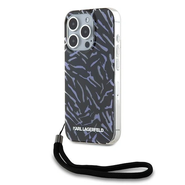Case Karl Lagerfeld KLHCP15XHZBPKCCU Apple iPhone 15 Pro Max Zebra With Cord purple/purple