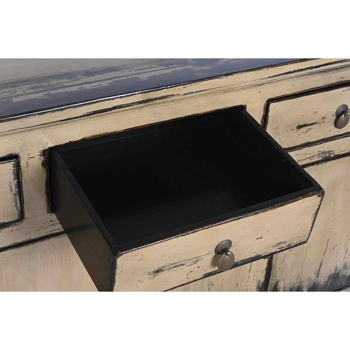 Sideboard DKD Home Decor White Cream Dark brown Elm (176 x 42 x 83 cm)