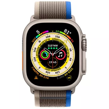 Apple Watch Ultra (Grijze Textiel Band S/M)
