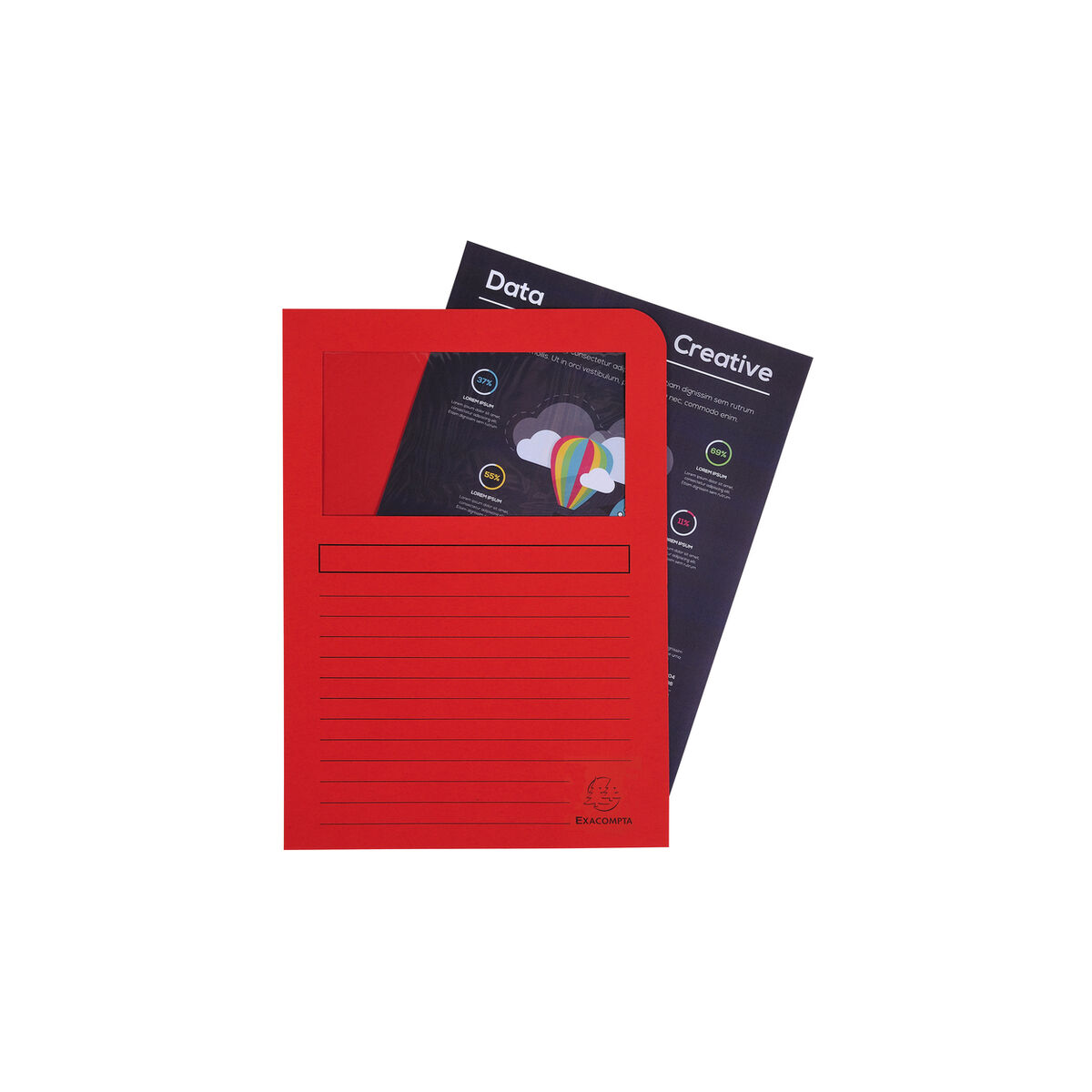 Subfolder Exacompta Forever Red Transparent window A4 (100 Units)