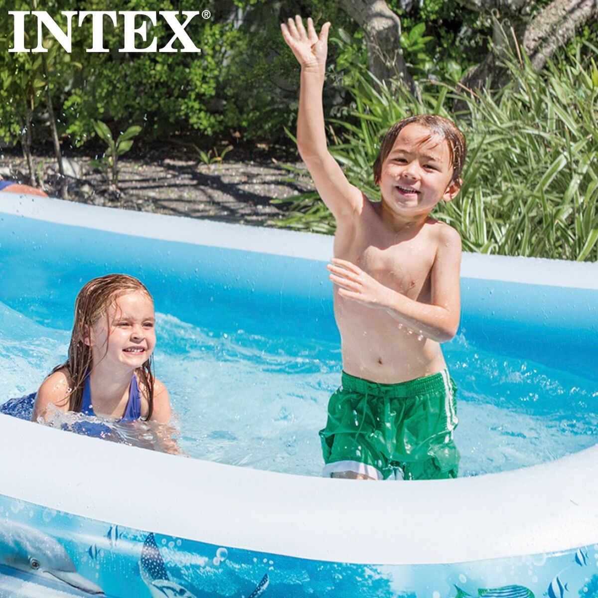 Inflatable Paddling Pool for Children Intex Tropical 305 x 56 x 183 cm 1020 L (2 Units)