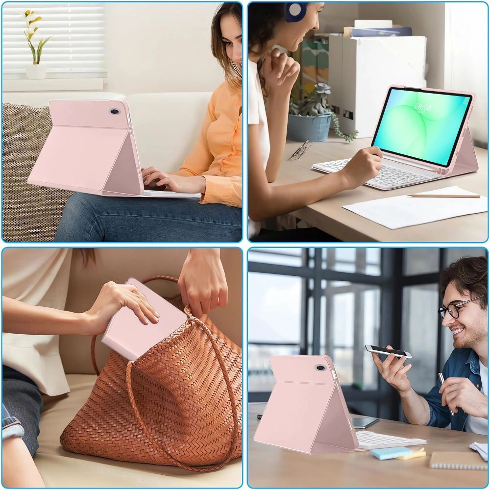Etui Tech-Protect Smartcase Pen + Keyboard do Samsung Galaxy Tab A9 / A11 8.7 X110 / X115 / X133 / X135 Pink