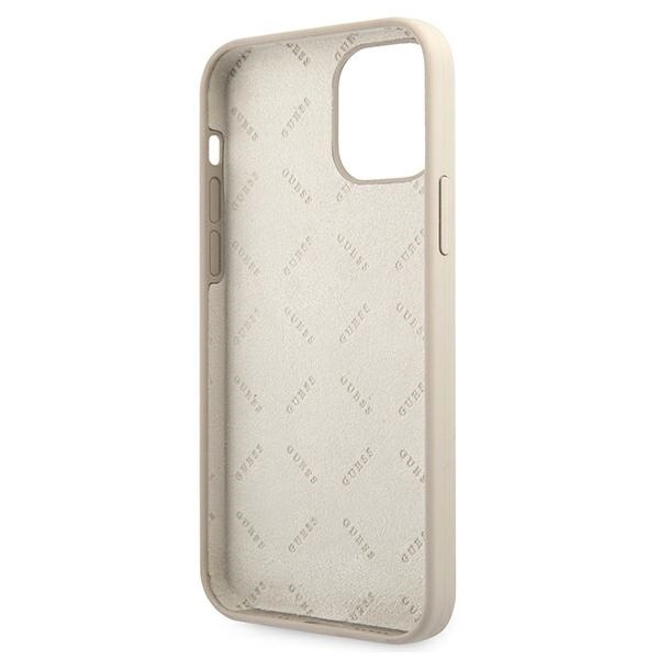 Guess GUHCP12SLSVSGP Apple iPhone 12 mini grey pink hardcase Silicone Vintage