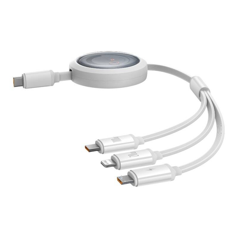 Baseus Free2Draw 3w1 USB-C / USB-C, Lightning, MicroUSB cable 100W 1.1m white