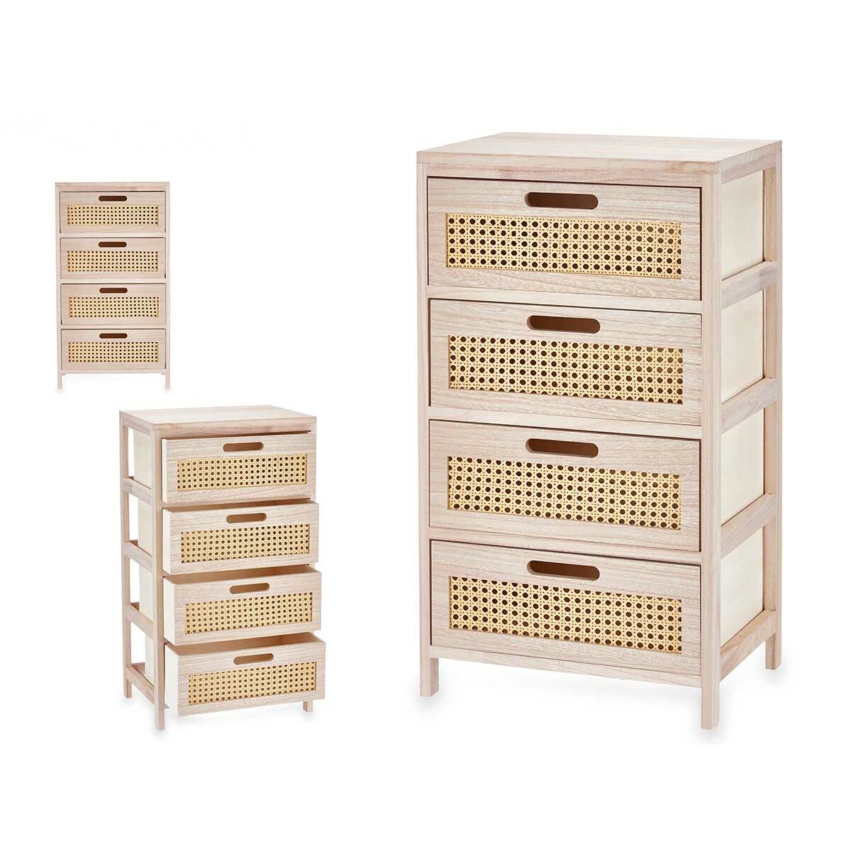 Chest of drawers GiftDecor Rattan Natural 40 x 73 x 29 cm 4 drawers