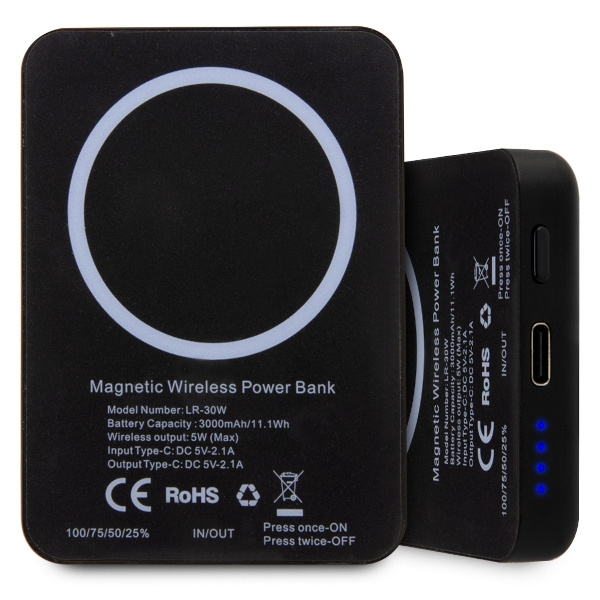 Karl Lagerfeld Wireless Charging Powerbank KLPBMKIOTTGK 5W 3000mAh black Ikonik MagSafe