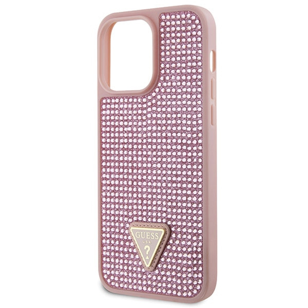 Guess GUHCP14XHDGTPP Apple iPhone 14 Pro Max pink hardcase Rhinestone Triangle