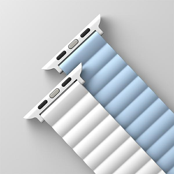 UNIQ Revix strap Apple Watch 4/5/6/7/SE/8/9/10 40/41/42mm Reversible Magnetic white-blue