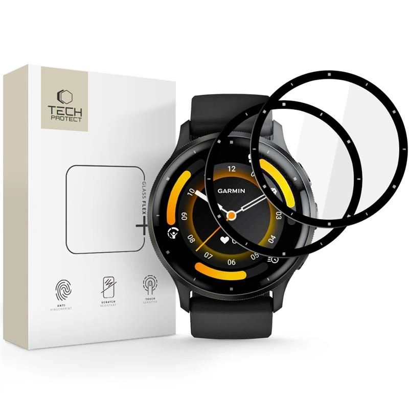 Szkło hybrydowe Tech-Protect Glass Flex+ Garmin Venu 3 Black [2 PACK]
