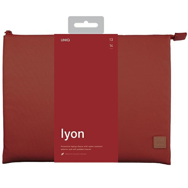 UNIQ Lyon laptop Sleeve 14 inch Waterproof RPET brick red