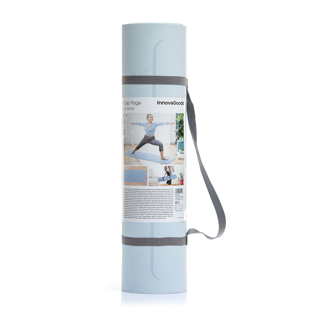 Non-slip Yoga Mat with Position Lines and Exercise Guide Asamat InnovaGoods Blue (Refurbished A)