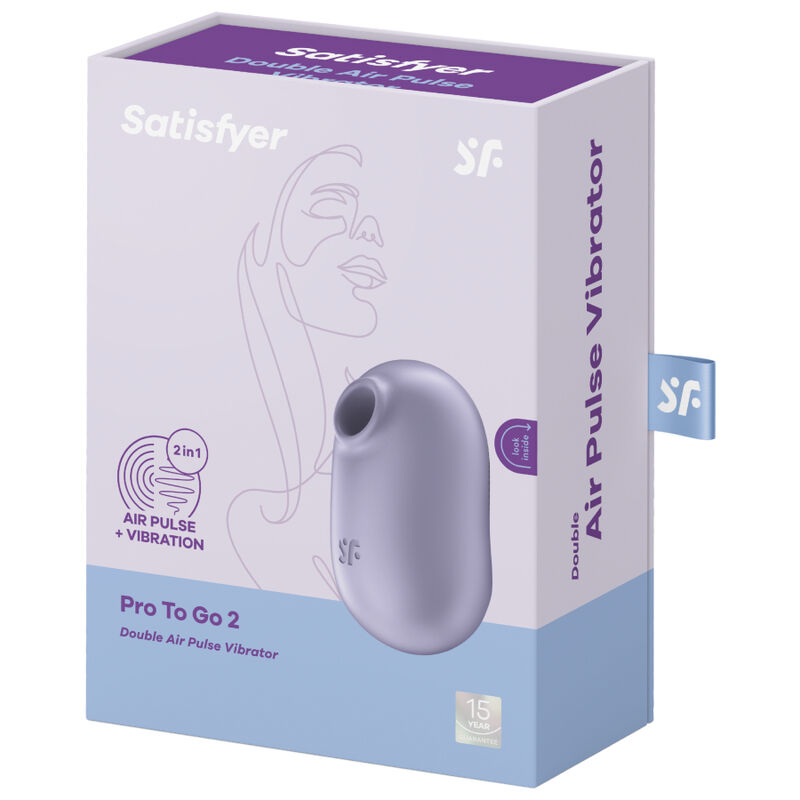 SATISFYER PRO TO GO 2 DOUBLE AIR PULSE STIMULATOR & VIBRATOR - VIOLET