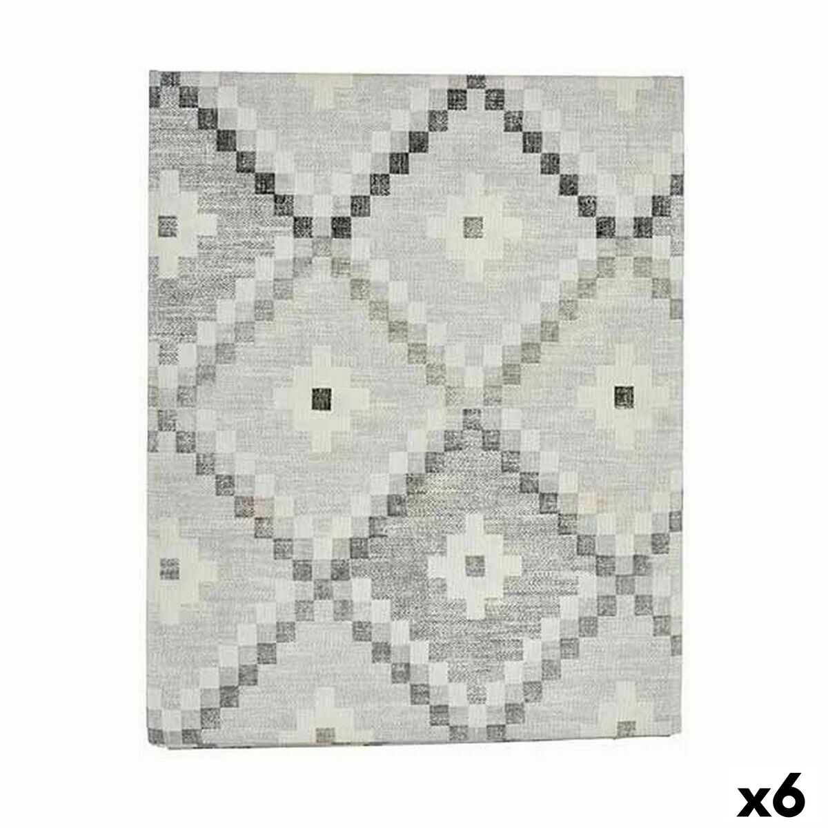 Tablecloth Thin canvas Anti-stain Rhombus 140 x 180 cm Grey (6 Units)