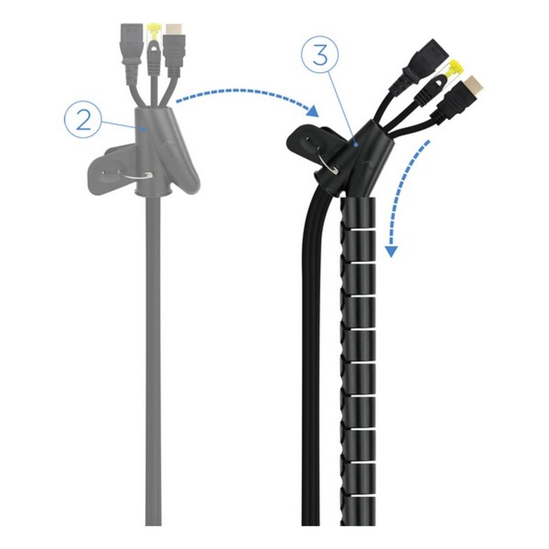 Kabel-Ordnungshilfe NANOCABLE 10.36.0001-BK Ø 2,5 cm (1 m) Schwarz