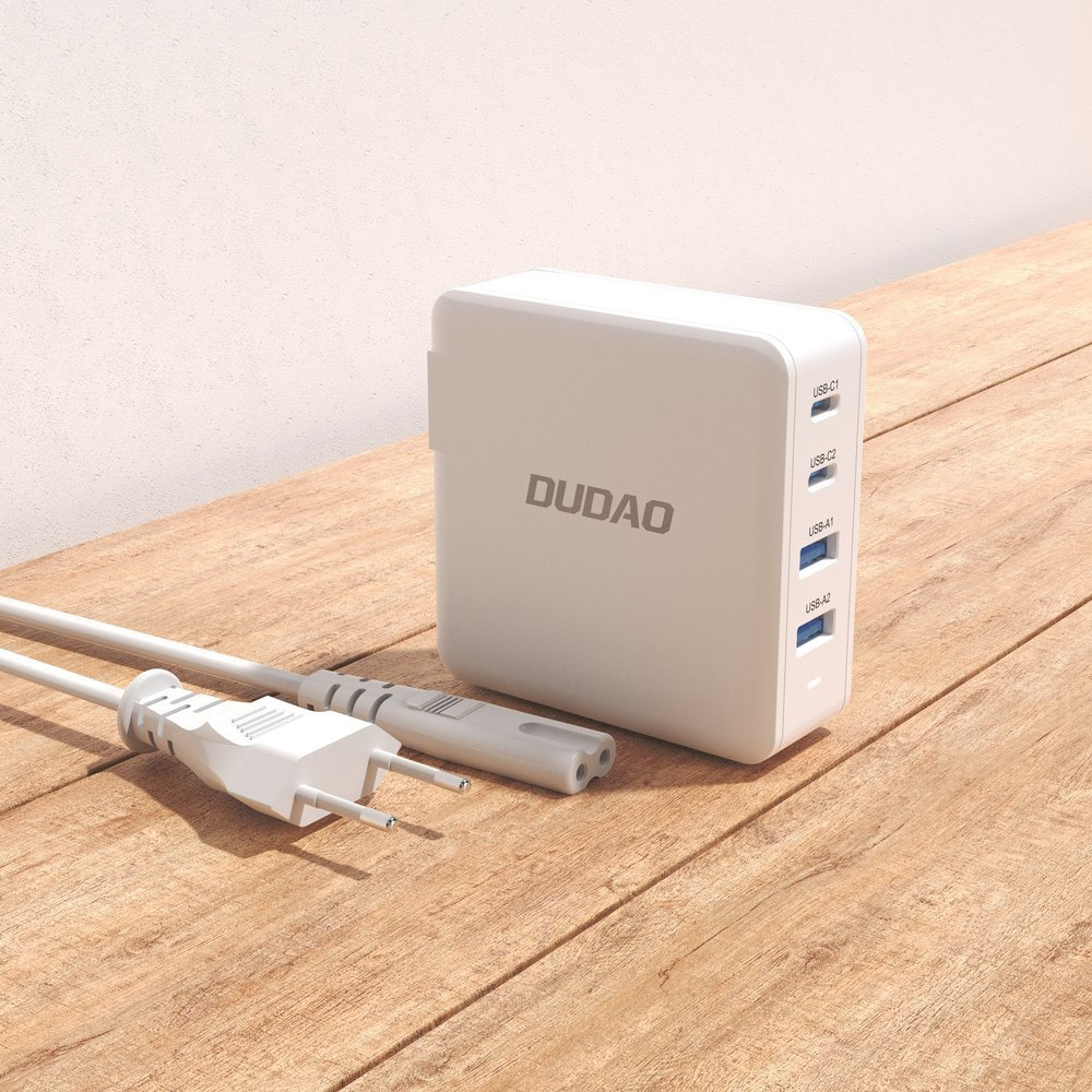 Dudao A100EU GaN 100W 2xUSB-C / 2xUSB-A wall charger white
