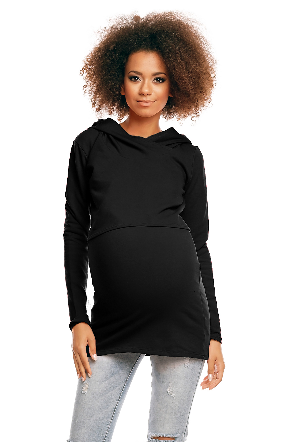  Maternity sweatshirt model 84463 PeeKaBoo  black