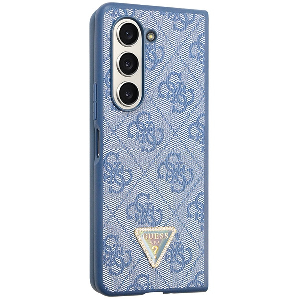 Guess GUHCZFD5P4TDPB Samsung Galaxy Z Fold 5 hardcase Leather 4G Triangle Strass blue