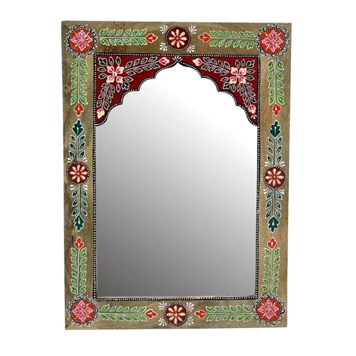 Lustro ścienne DKD Home Decor Kwiecisty Wielokolorowy Drewno MDF (41 x 2 x 56 cm)