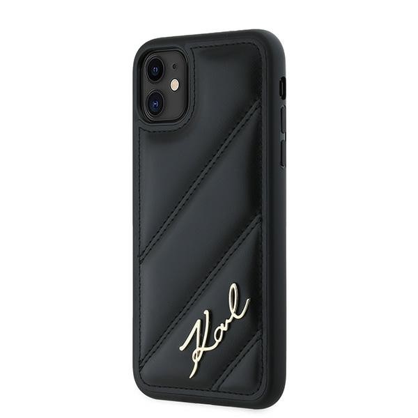 Karl Lagerfeld KLHCN61PQDSMGK Apple iPhone 11 / XR hardcase Diagonal Quilted Script black