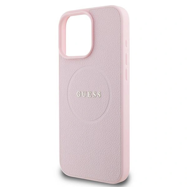 Case Guess GUHMP15XPGHSMMP Apple iPhone 15 Pro Max hardcase Grained Ring MagSafe pink