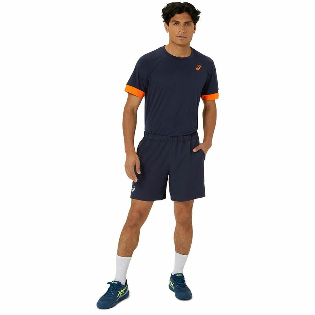 Short-sleeve Sports T-shirt Asics Court Ss Top Blue Navy Blue Tennis