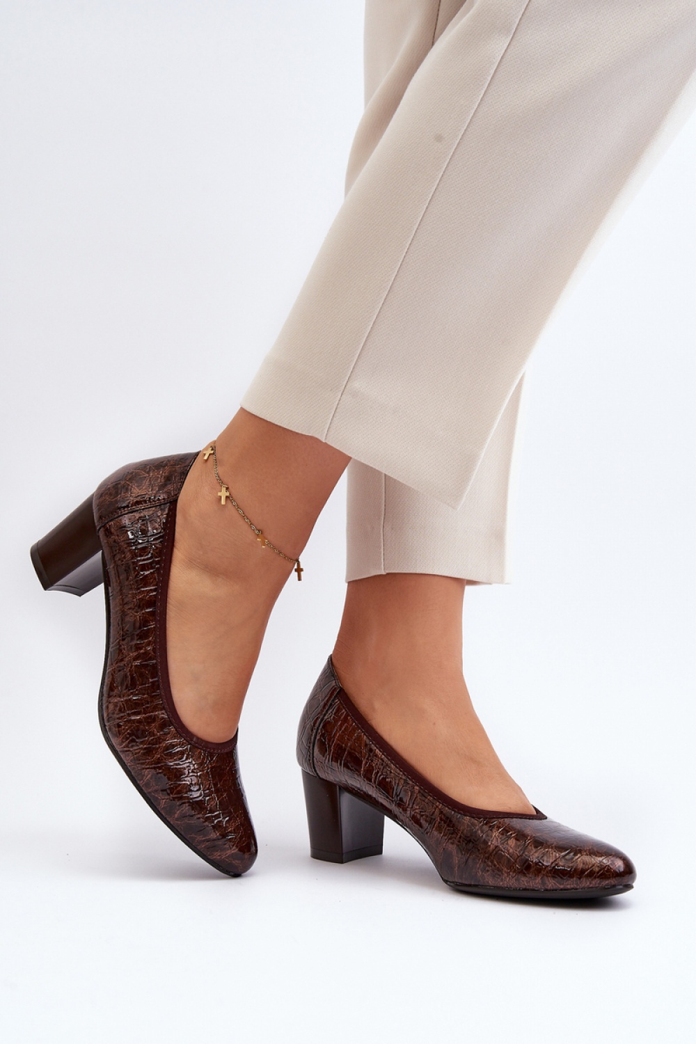  Block heel pumps model 192918 Step in style  brown