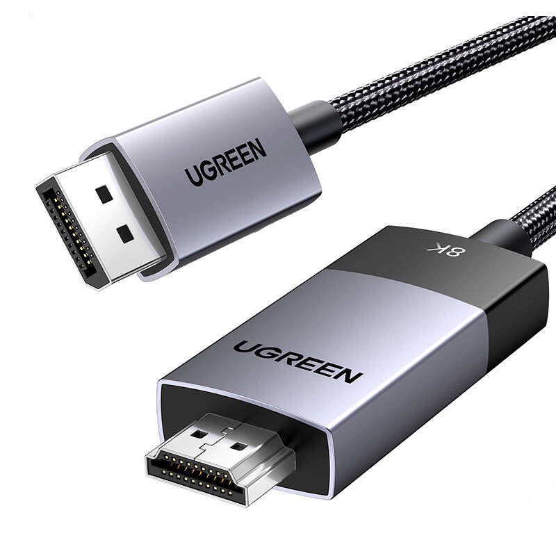 UGREEN DP115 DisplayPort / HDMI 8K60Hz cable, 1m black