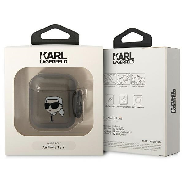 Karl Lagerfeld KLA2HNIKTCK Apple AirPods 2/1 black Karl`s Head