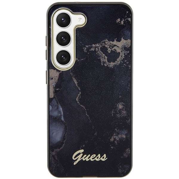 Guess GUHCS23MHTMRSK Samsung Galaxy S23+ Plus black hardcase Golden Marble Collection