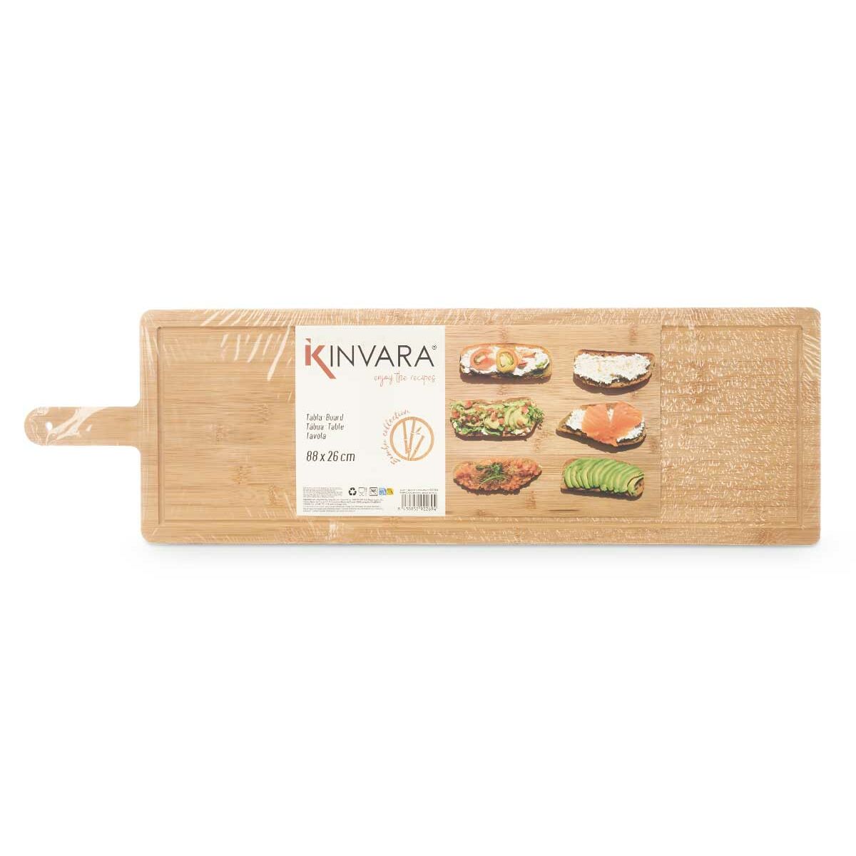Chopping Board Kinvara KT225119 88 x 4,5 x 26 cm With handle (6 Units)