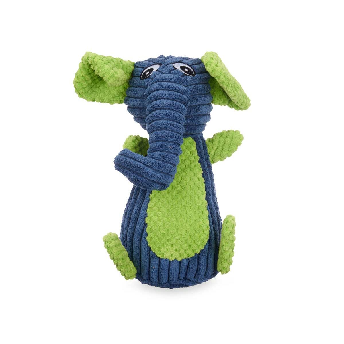 Dog toy Fluffy toy Elephant with sound Blue Green 28 x 14 x 17 cm (12 Units)