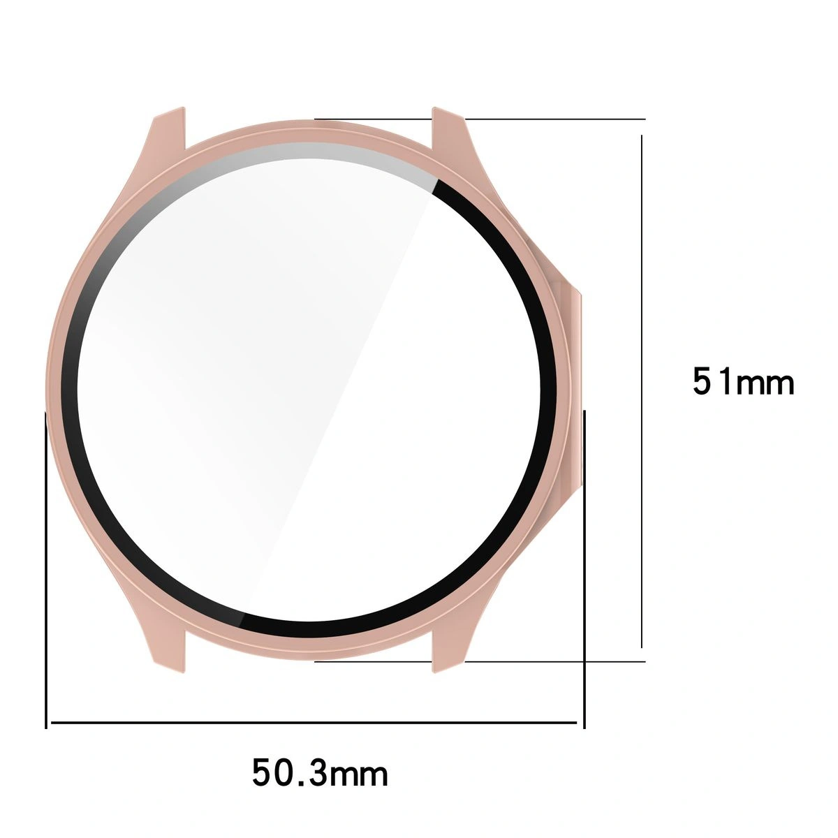 Bizon Case+Glass Watch OnePlus Watch 3 / Oppo Watch X2 pink