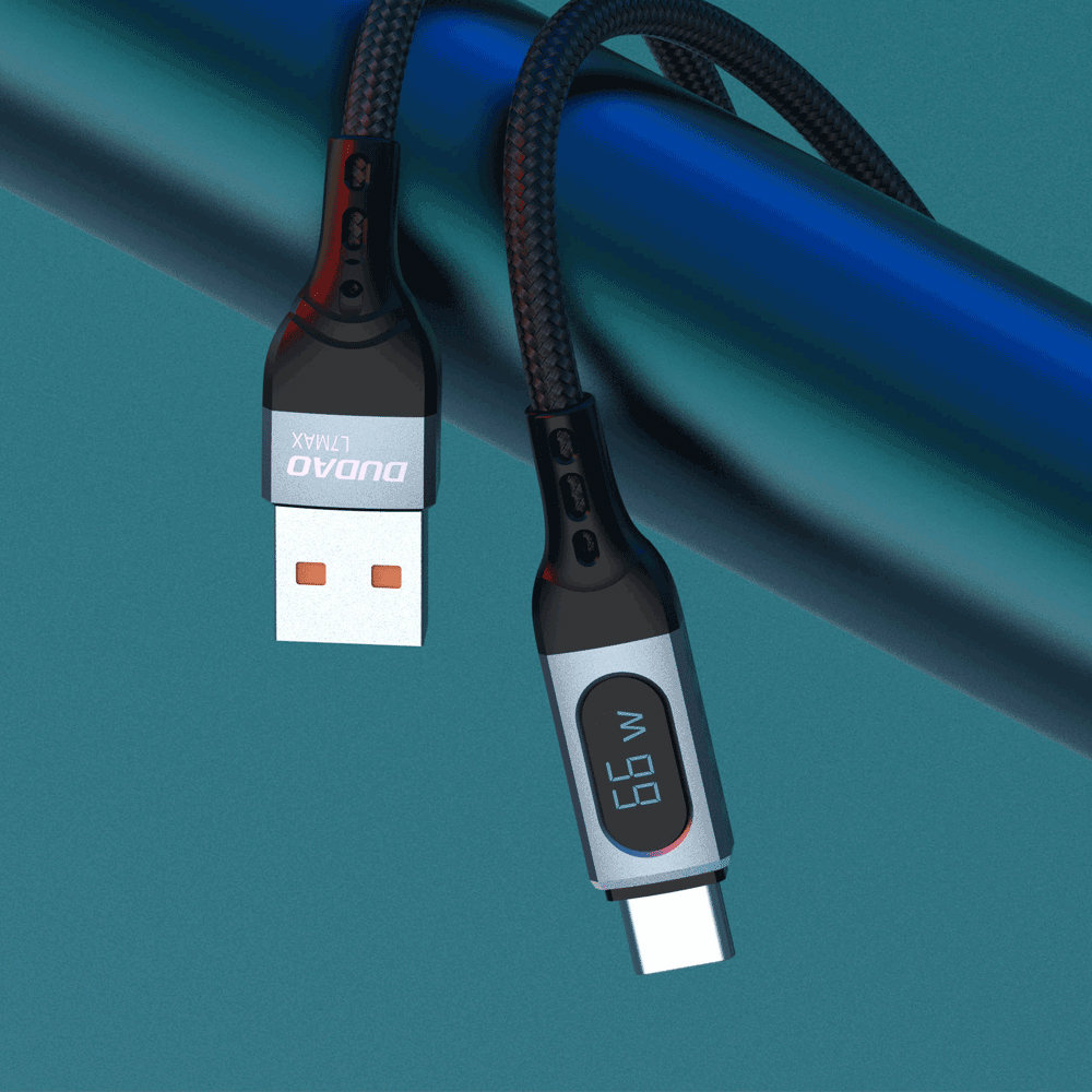 Dudao USB cable - USB Type C fast charging PD 66W black (L7Max)