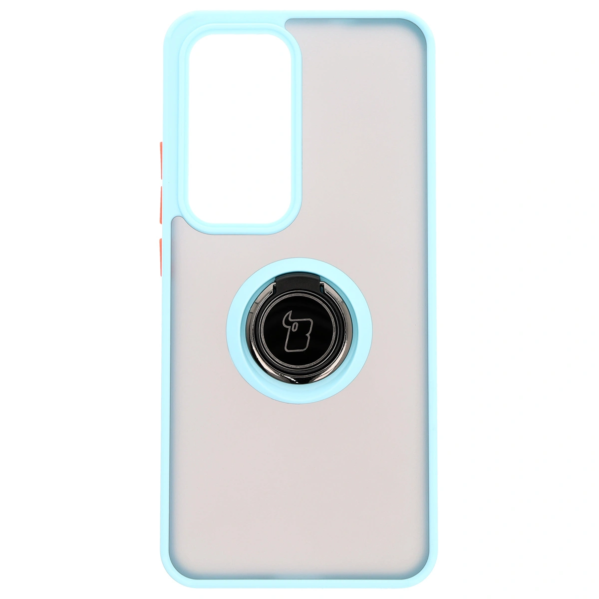Bizon Case Hybrid Ring Oppo Reno 12 Pro smoky with a light blue frame